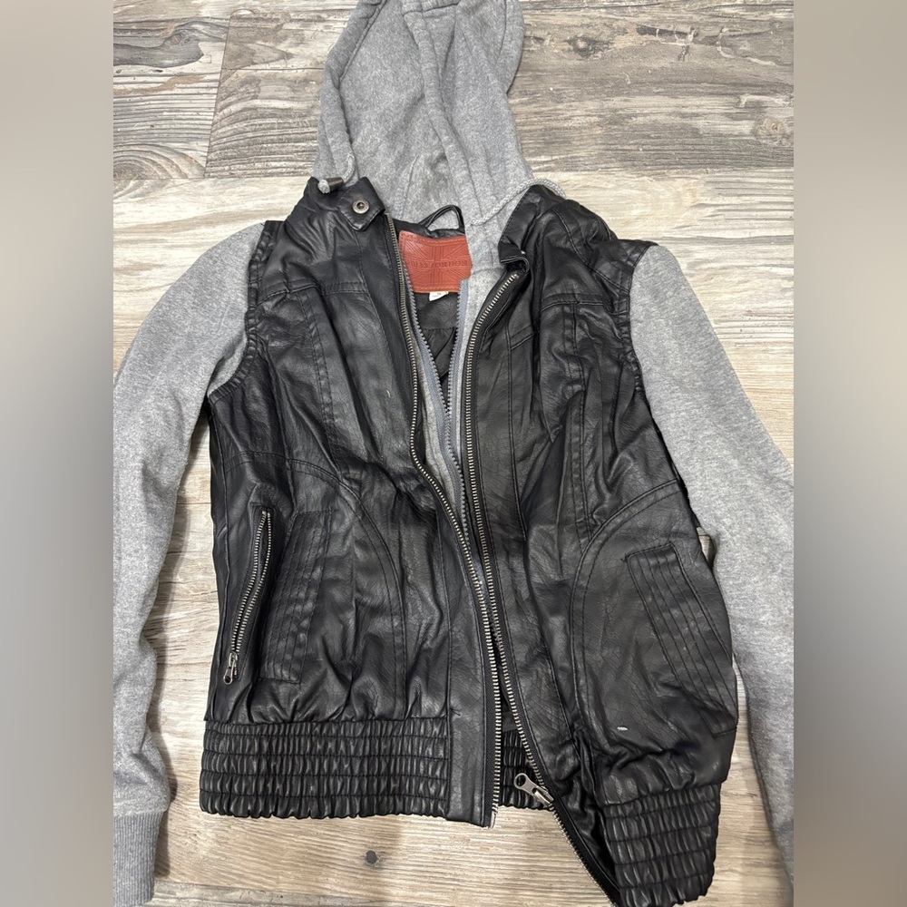 Jacket cotton/faux with hood